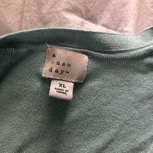 A New Day XL Aqua/white stripe cardigan